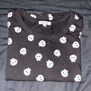 Glow in the dark skull crop top